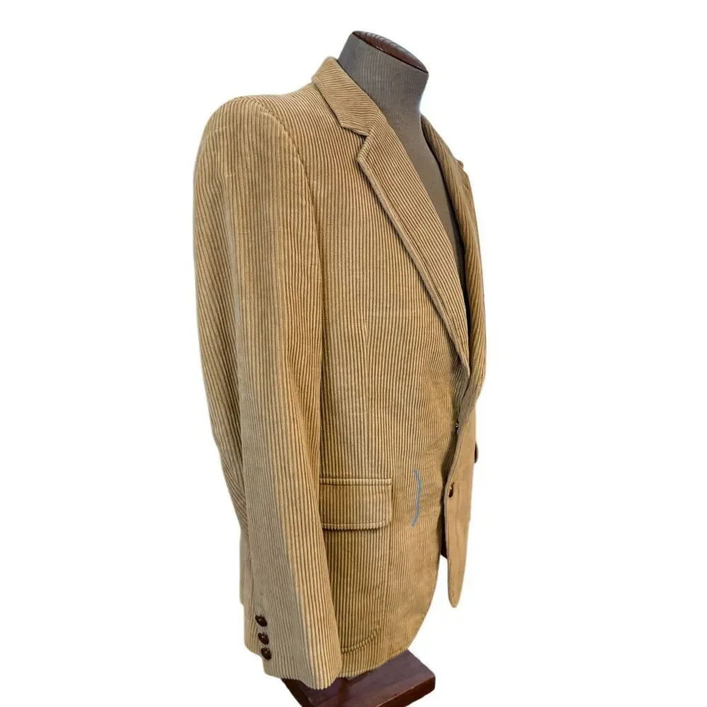 Woodmere Men’s Corduroy 2-Button Sport Coat Tan Sz. 42 Lined Substantial